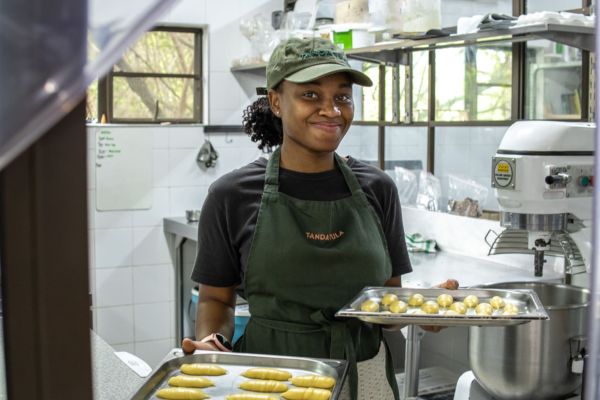 Fresh ciabatta dough being prepared in the Tanda Tula kitchen for daily baking